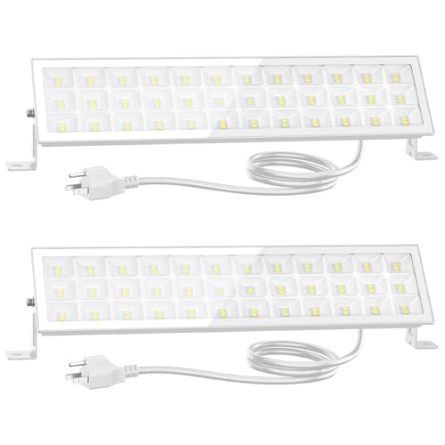 Onforu LED Shop Lights for Workshop,90W 10000lm LED Work Lights for Garage, 6500K Daylight White Ultra Bright Plug in Outdoor Light,2Pack IP66 Waterproof Lighting for Warehouses