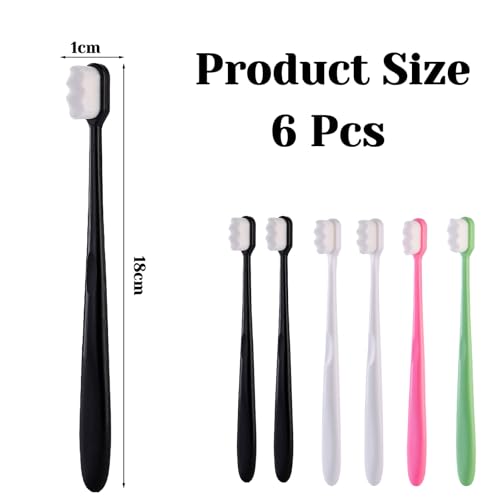 Mikro-Nano-Zahnbürsten mit 20.000 Borsten, steriler Faser, weiche Zahnbürste, weiche Borsten, Zahnbürste für zerbrechliches Zahnfleisch, Erwachsene und Kinder für empfindliche Zähne, Weiß, Schwarz – Bild 3