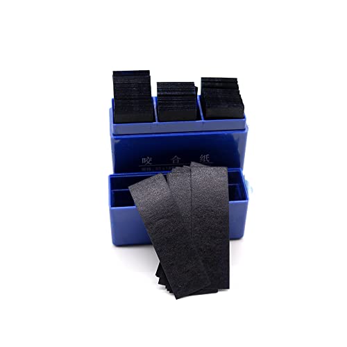 Dental Articulating Paper 300 Strips in Plastic Dispenser 100 Micron Film Double Sided 55 x 18 x 0.1mm for Occlusal and Interproximal Adjustments (Blue)