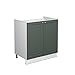 Produktbild Vicco Küchenschrank Küchenmöbel Fame-Line Landhaus Küche Einbauküche Küchenzeile Blende Unterschrank Hochschrank Hängeschrank (Weiß-Grün-Gold, Spülenunterschrank 80 cm)