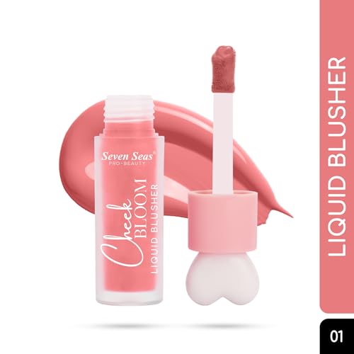 Image of Seven Seas Cheek Bloom Liquid Blusher & Lip Gloss for Women | Highly Pigmented | Long-lasting | Waterproof | Buildable & Blendable | All Skin Types | (Shade - 01 Copper Cheeks-5g)
