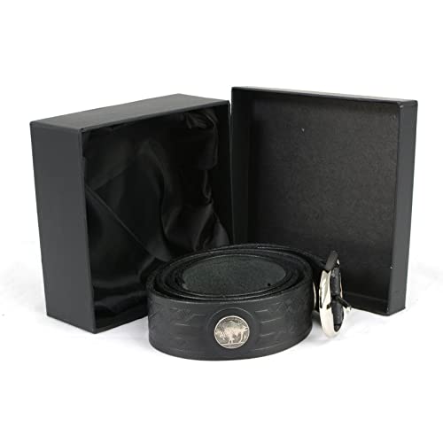 Image of Milwaukee Leather Men's Interchangeable Buckle Leather Belts | 1.5 inch Wide; Emblem Designed; Biker Culture Style; Everyday Wear; Premium Leather