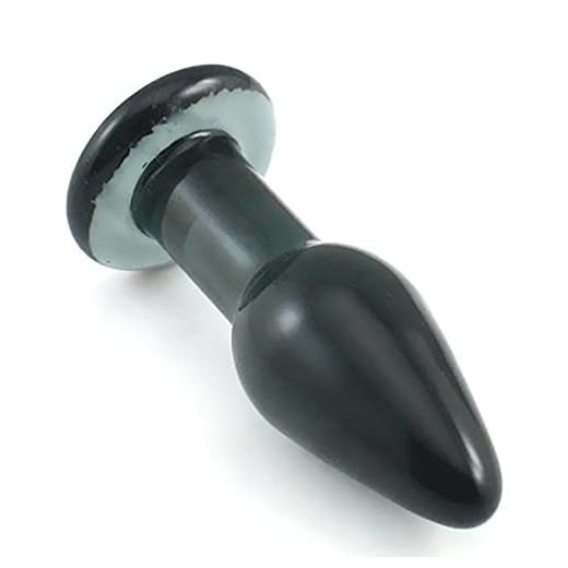 Herramienta de masaje manual de vidrio de cristal negro, 9,7 cm de largo, 2,0 cm a 3,2 cm de diámetro