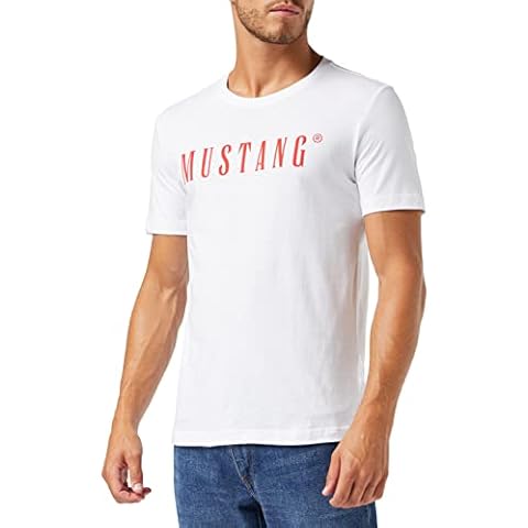 Mustang Men's Alex C Logo Tee T-Shirt, General White 2045, XXXXX-Large Cover