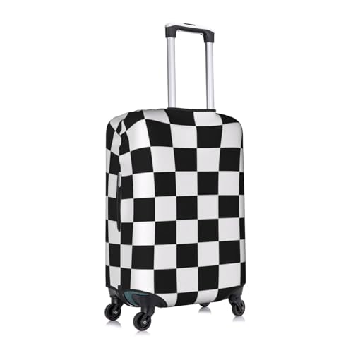 Suitcase Covers Black And White Plaid Luggage Suitcase Cover Protector Luggage Washable Covers Elastic Travel Trolley Protector Cover Fits 18-32 Inch Luggage3