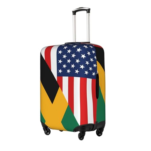 Travel Luggage Cover America Flag And Jamaica Jamaican Flag Fashion Washable Baggage Suitcase Protector Fit For Luggage Large2