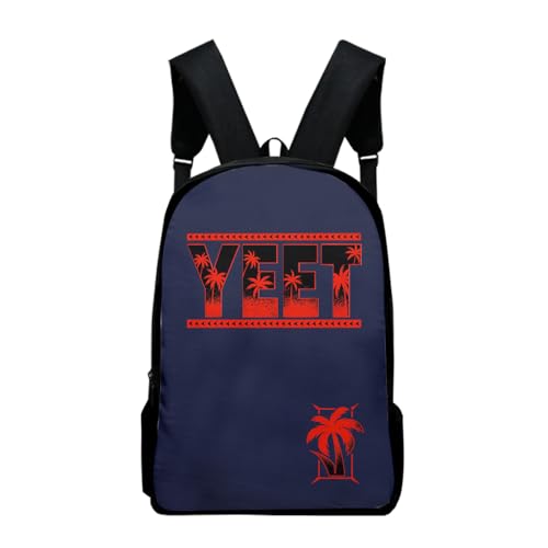Jey Uso YEET Backpack Red Full Print Multi-Use Zipper Bags Multifunctional Casual Bags (8,F)