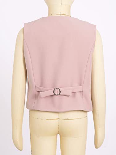 CHICTRY Kids Boys Gentleman Waistcoat Solid Color Button Down V Neck Party Suit Vest4