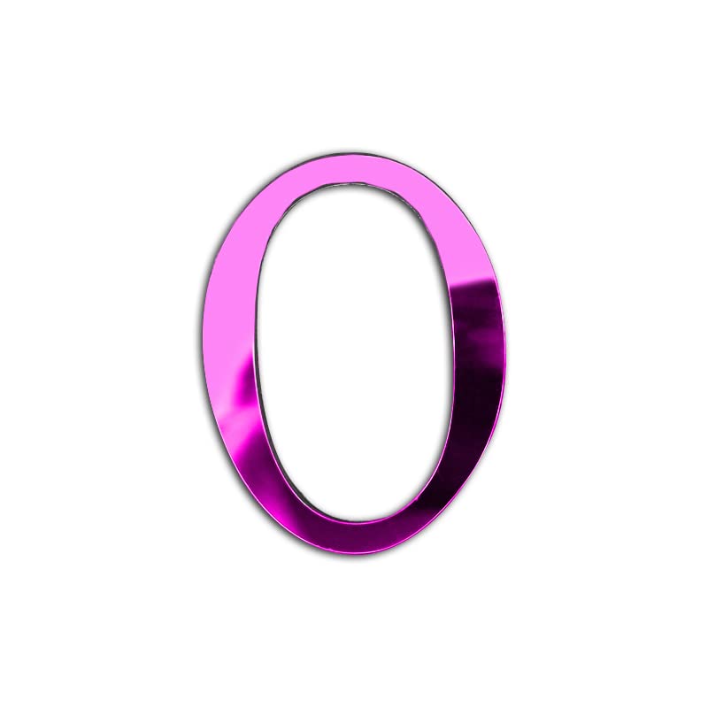 ZoTuoART Letras de espejo acrílico 3D de color rojo rosa, espejo autoadhesivo de plexiglás con combinación gratuita, espejo irrompible de seguridad, calcomanías de pared para decoración de letra O