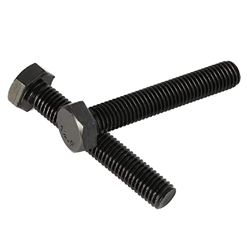 Image of Mellewell M8 x 70mm Hex Head Screw Bolts, Fully Threaded, Alloy Steel Grade 12.9, Black Oxide Finish, Quantity 10