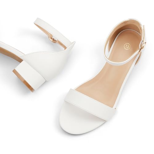 Image of K KomForme Girls Sandals Low Heels Dress Pump Ankle Strap Open Toe Wedding Party Shoes(Toddler /Little Kids /Big Kids)