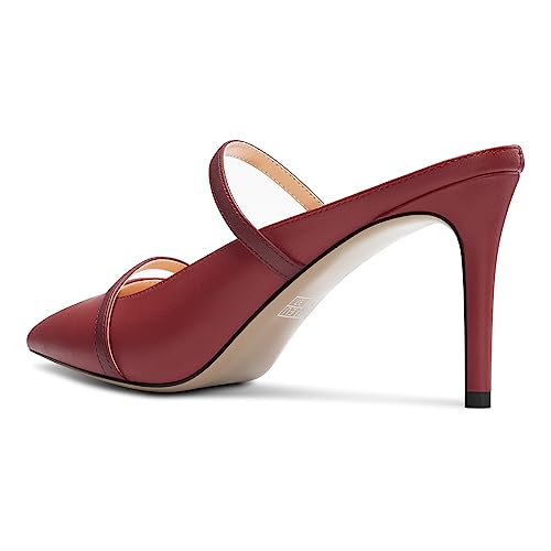 DearOnly Womens Mid Heel Close Pointed Toe Slip-on Pumps Summer Dress Casual Mules Shoes 3.2 Inches Heels3