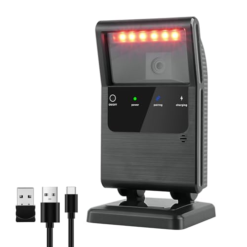 Scanner de codes-barres 2D sans fil OBZ mains libres avec socle et batterie 2600 mAh