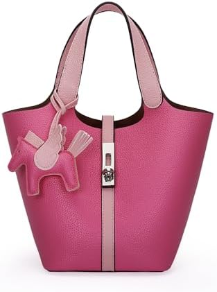 Tote Bag for Women Vegan Leather Bucket Purse for Women Top Handl...