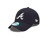 New Era MLB Atlanta Braves Road The League 9FORTY Adjustable Cap, One Size, Navy