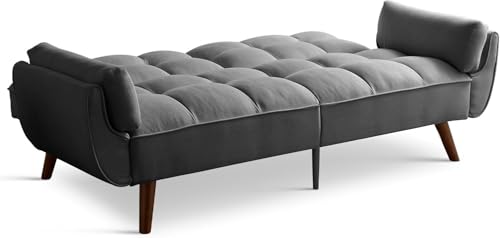 JIEXI Sofa 3 Sitzer Schlafsofa mit Schlaffunktion, Klappsofa Sofa 3 Sitzer, Schlafsofa 190x75cm, Bequemes Geeignet Für Wohnzimmer, Zimmer, Schlafzimmer (Dunkel Grau) – Bild 5