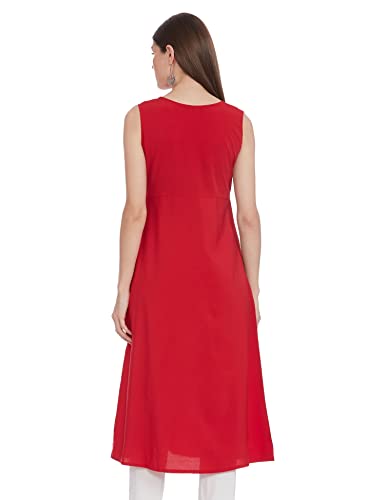 Image of ALC Creations Women's Faux Crepe A-Line Kurti(ALC4045RED Brown XS)