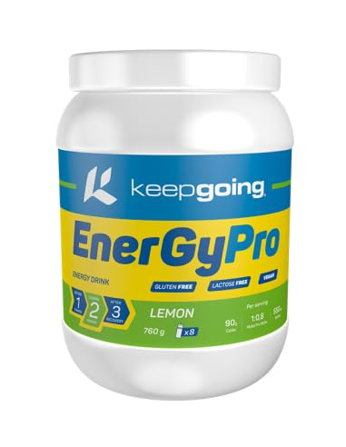 Keepgoing EnergyPro Bebida Energética en Polvo Sabor Limón | Bebida para Ciclismo | Energy Drink | Bebida Energética para Deporte | Rápida Asimilación | 700 g
