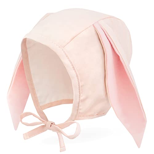 JELLYTREE Baby Hat Bonnet Muslin Lined Bear Bunny Easter Hat Cotton Toddler Fashion Neutral Infant Beanie Cap, 6m 12m 3yr