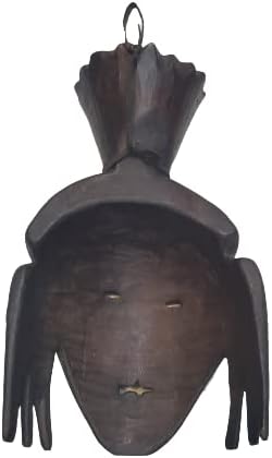 Beautiful Hardwood African Mask - 44 cm high. Fine African wood carving - Art from Ethiopia- Africa.