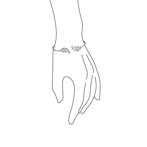 Dainty Religious Minimalist Thin Guardian Angel Wing Feather Bangle Cuff Bracelet For Women For Teen .925 Sterling Silver #TOP2