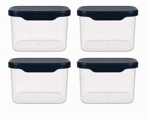 Image of Multi-Purpose Container, Transparent Kitchen Organizer Box, Airtight Dry Food Storage Jar for Rice, Flour, Snacks & Grocery Storage, BPA Free, Space Saving Design (4, 500, Milliliters)