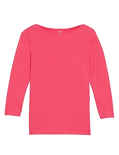 Image of Marks & Spencer Womens Solid Cotton Blend Boat Neck Slim Fit T-Shirt