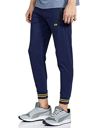 Image of Spykar Men's Mid Rise Regular Fit Track Pants