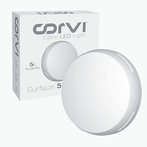 Image of CORVI LED Surface 5 Ceiling Light | 18 Watts illumination using 12 Watts power | Dimmable & Driverless | Backlit for Maximum Output | 5700K White (P1)