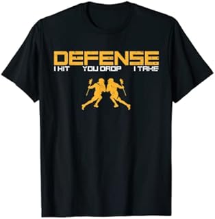 Defense Defender Stick Lacrosse Player Sports Graphic Print T-Shirt