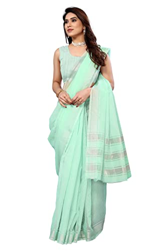 Image of Sidhidata Women's Kota Doria Cotton Manipuri Saree With Unstitched Blouse Piece (Rasbharii Free Size)