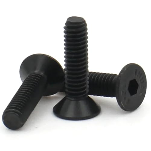 5〜50個 M2 M2.5 M3 M4 M5 M6 M8 六角穴付き皿頭ネジ、304ステンレススチールまたは黒色仕上げ、DIN7991規格機械ボルト(Carbon steel,8mm,M2.5-50pcs)