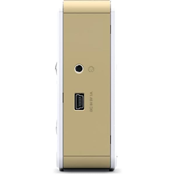 Nordmende Transita 200 - Radio stereo DAB portatile (DAB , UKW, FM, altoparlante, porta auricolari, memoria preferiti, display OLED, batteria, piccola, portatile), bianco/oro