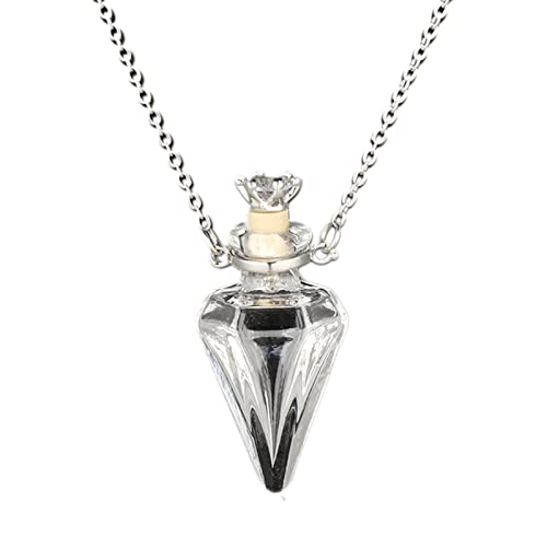 DIIOOMIEEU Clear Water Drop Bottle Necklaces Essential Oil Keep Openable Make a for Wish Pendant Blood Vial Necklace for Wo