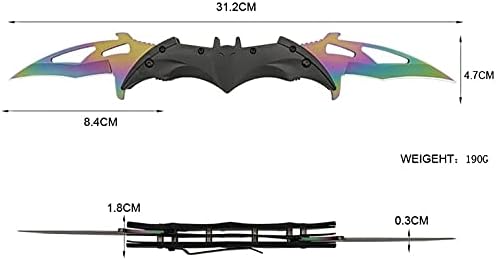 Miniatura 8 de Modelado de murciélagos de color popular, hoja fresca, herramientas de supervivencia al aire libre, suministros de defensa personal de combate,