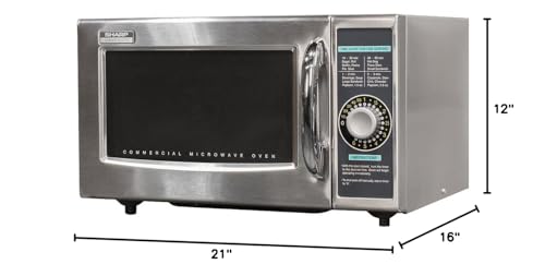 Sharp R-21LCFS Medium-Duty Commercial Microwave Oven with Dial Timer, Stainless Steel, 1000-Watts, 120-Volts, One Size Sharp R-21LCFS Medium-Duty Commercial Microwave Oven with Dial Timer, Stainless Steel, 1000-Watts, 120-Volts, One Size