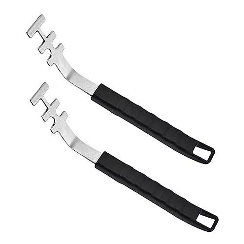 Kichvoe 2Pcs Stainless Steel Grill Grate Lifters Barbecue Net Gripper for Safe Outdoor Cooking for All Grills Including and Gas Grates