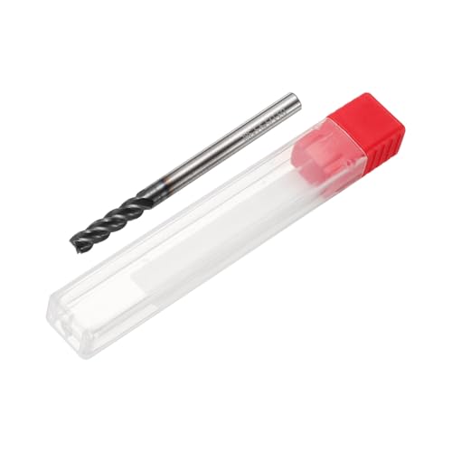 Image of HARFINGTON Carbide Square Nose End Mill Bit 1 /8 inch Cut Dia 4 Flutes TiAlN Coated Milling Cutter for Hardened Steel Metal (1 /8 inch Shank 3 /8 inch Cut Length 1-1 /2 inch Long 45 Degree Helix)