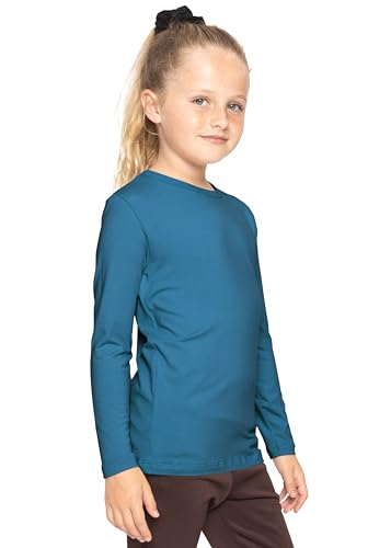 Image of Shirts for Girls Long Sleeve Crew Neck Top, Hoodie or 3 /4 Sleeve Soft Stretch Kids Lightweight Size 2-16