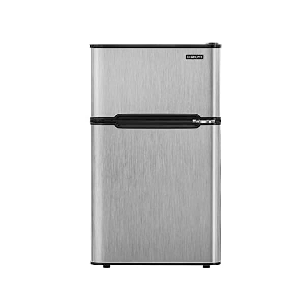 Euhomy Mini Fridge with Freezer, 3.2 Cu.Ft Compact Refrigerator with freezer, 2 Door Mini Fridge