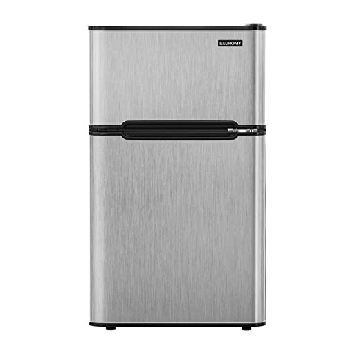 Euhomy Mini Fridge with Freezer, 3.2 Cu.Ft Compact Refrigerator with