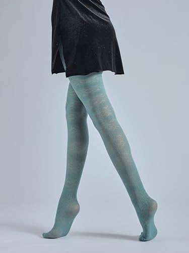 Image of Sahabowi Women Tights, Sheer High Waist Pantyhose, Vintage Control Top Stockings, Siwa6