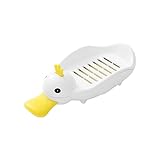 Jabonera con forma de pato, de plástico creativo, con drenaje de agua, contenedor de jabón con diseño de animales, bandeja drenable para ducha, baño, cocina, fregadero, decoración de tina