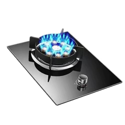 ガスストーブ1バーナー、ポータブルキャンプガス調理器、5.2kWナインキャビティハイファイア、ガス/LPガス変換ストーブ、強化ガラス鋳鉄ポットラック、火炎保護を備えたホームキッチンキャンプ用(LPG)