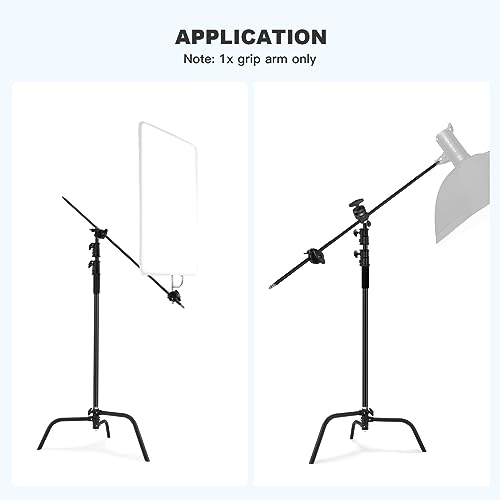 Image of Soonpho 50 inch Extension Grip Boom Arm for Heavy Duty C Stand,Solid Grip Pole with 1 /4 & 3 /8 Thread for Softbox,Reflector,Umbrella,Flags, Diffusion and Other Studio Photography Equipments(Black)