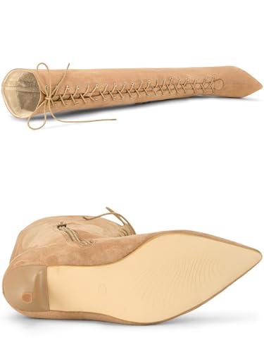 Allegra K Women's Thigh High Boots Lace Up Stiletto Heel Over Knee High Boots4