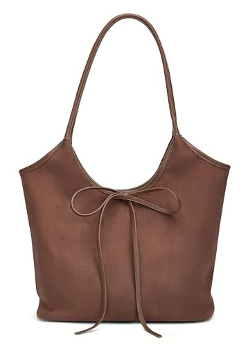 Vintage French Bow Tote Bag Large Capacity Hobo Bag Shoulder Bag Satchel Purse Chic Underarm Bag for Women Girls