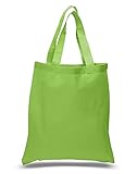 Durable 100% Cotton Tote Bag Reusable Shopping Swag Art Craft Blank Tote Bag (Lime)