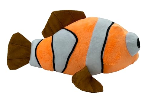 Image of Tickles Nemo Fish Soft Stuffed Plush Toy for Kids Boys & Girls Birthday Gift (Color: Orange & White Size: 18 cm)