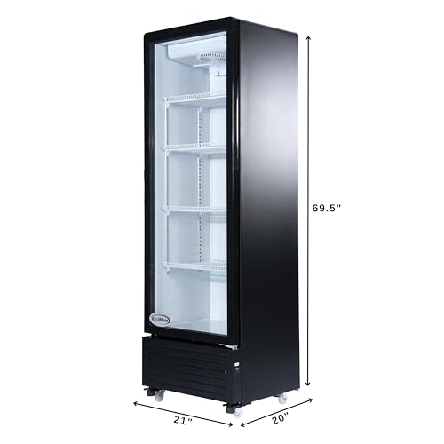Image of KoolMore 23 in. One Glass Door Commercial Display Merchandiser Refrigerator Cooler in Black, ETL Listed, 10 cu. ft. (KM-MDR-1GD-10C)